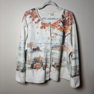 womens Vintage artisans autumn fall barn cardigan size XL